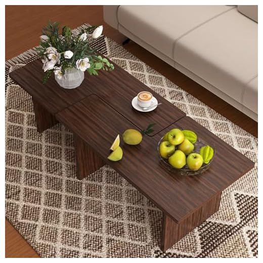 GOFLAME L-Shaped Coffee Table Set