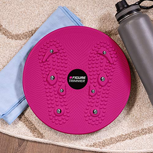 Figure Trimmer Ab Twister Board for Exercise Waist Twisting Disc with 8 Magnets by Daiwa Felicity (Pink)
