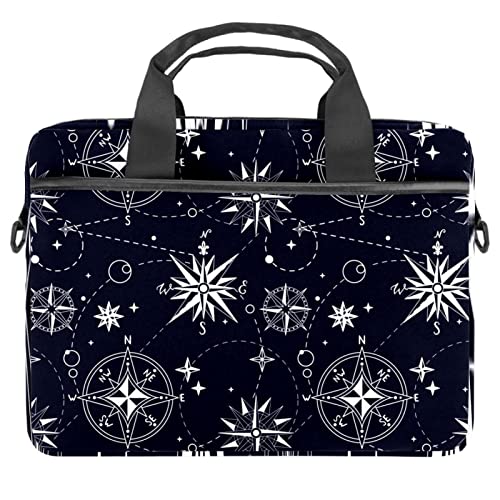 Sacoche PC portable 13-14.5" motif boussole bleu foncé