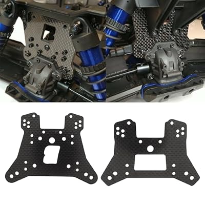 RC Shock Tower, Carbon Fiber Lightweight Rugged, Aluminum Shock Tower Shock Hoops Bracket Mount Replacement for Sledge, Front Rear Mounting Shock Towers