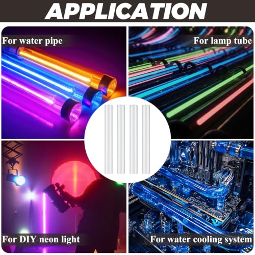 Image of LANIAKEA 6PCS Clear Polycarbonate Tube, 1.5 inch (40mm) Diameter Round DIY Plastic Tubing, 13 inch(330mm) Length Rigid Storage Tube,5 /64 inch (2mm) Wall