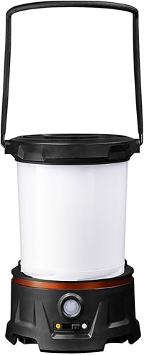 Coast EAL40R Linterna de camping de emergencia recargable de 2500 lúmenes con modo intermitente rojo, mosquetón, difusor, mango plegable, modo bajo