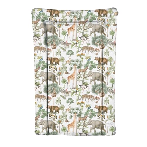 Cambiador para bebé unisex impermeable con bordes de seguridad y colchón de safari 46 x 73cm