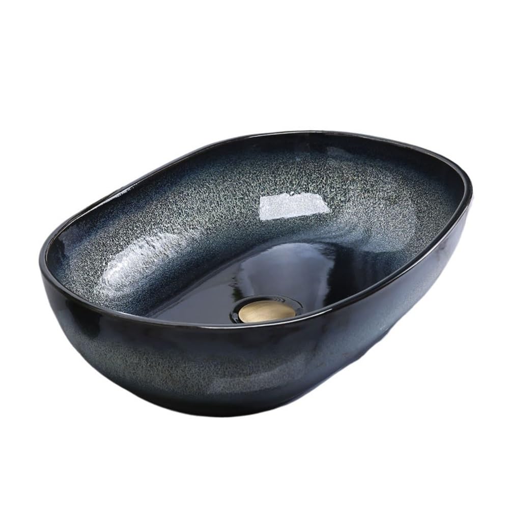 Countertop Bathroom Vessel Bathroom Light Luxury Sink Rectangular Retro Ceramic Wash Basin Easy to Install Cloakroom Sink