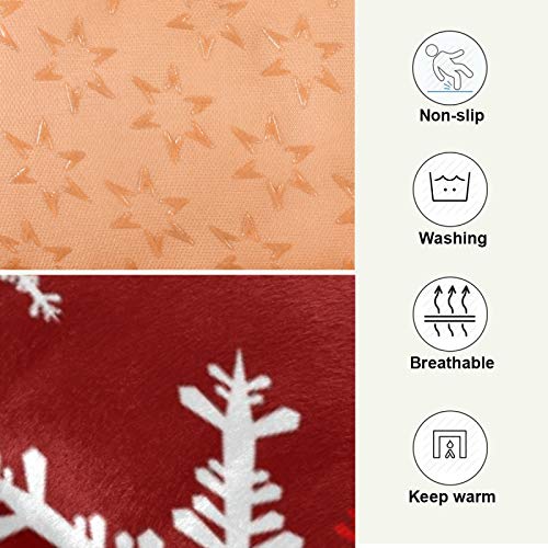 Image of Blueangle Christmas Snowflakes Pet Bed Soft Crate Mat,Washable Dog Crate Bed Cushion Anti-Slip,Pet Mattress for Small Medium Dogs and Cats Kennel Pad, 36x24inch