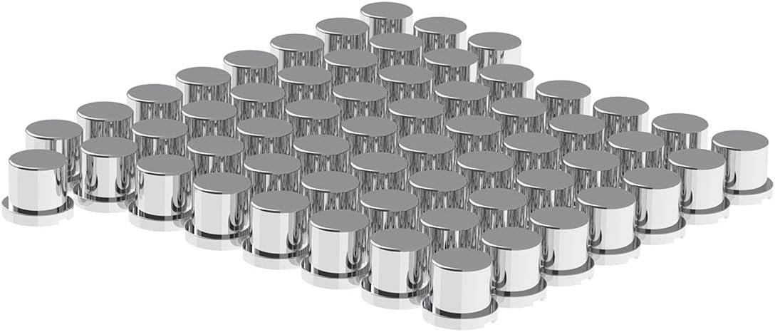 UNITED PACIFIC 10757CB Wheel Lug Nut Cover, 15/16" x 1-3/16", Chrome, Plastic, Flat Top, Push-On