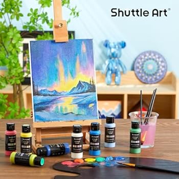 Amazon | Shuttle Art アクリル絵の具 カメレオン色 16色セット 虹色