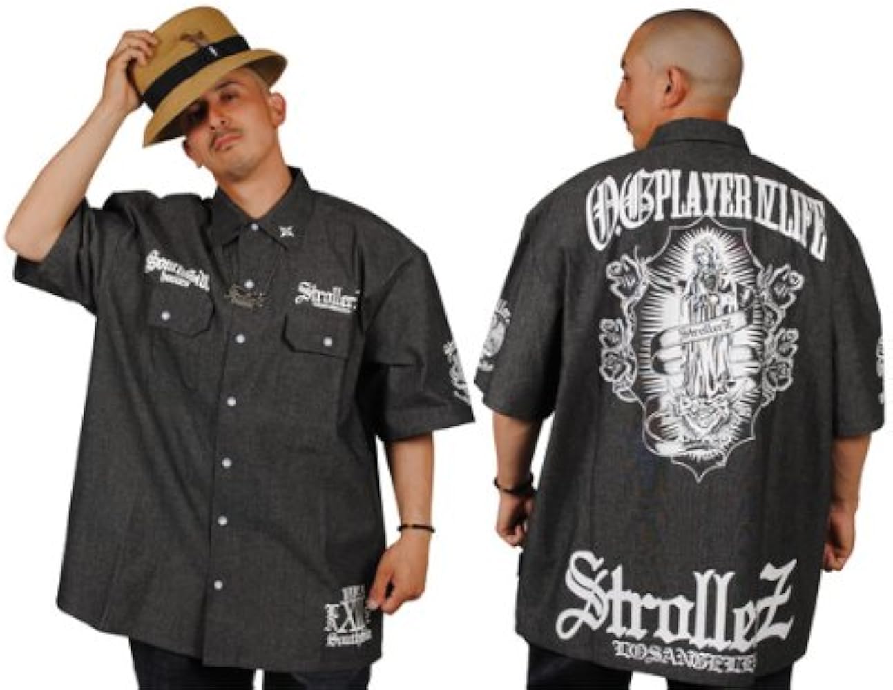 STROLLERZ ストローラーズ　フットボールシャツ XXL Amazon.co.jp: (STROLLERZ)ストローラーズ 半袖 ブラック シャンブレー
