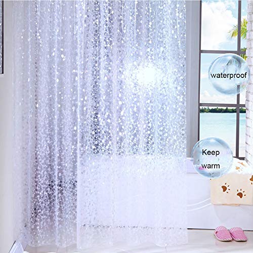 Meiosuns Rideau de douche bain Peva Imperméable à l eau drôle enfants doublure moisissure résistant aux œillets et crochets de rideau, extra épais(120 * 200cm, Cailloux)