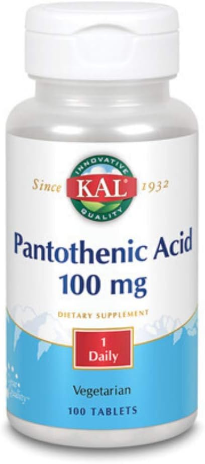 Kal 100 Mg Pantothenic Acid Tablets, 100 Count
