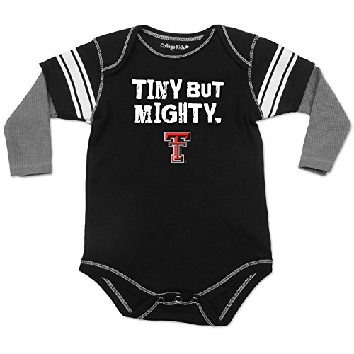 College Kids NCAA Texas Tech Red Raiders Infant Running Back Bodysuit, 0-3 Months, Black