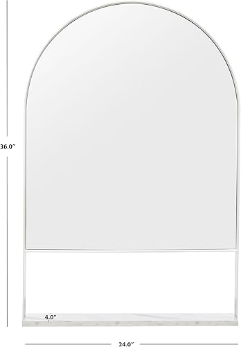 Miniatura 3 de Safavieh Home Collection Yuriko - Espejo de pared decorativo con arco de 24 x 36 pulgadas con estante para dormitorio, sala de estar, baño, entrada