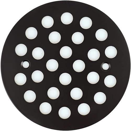 Miniatura 7 de Tapa de Repuesto para Drenaje de Piso Redonda Atornillable de 4-1/4 Pulgadas Rejillas para Escurridor de Ducha (Dorado Cepillado)