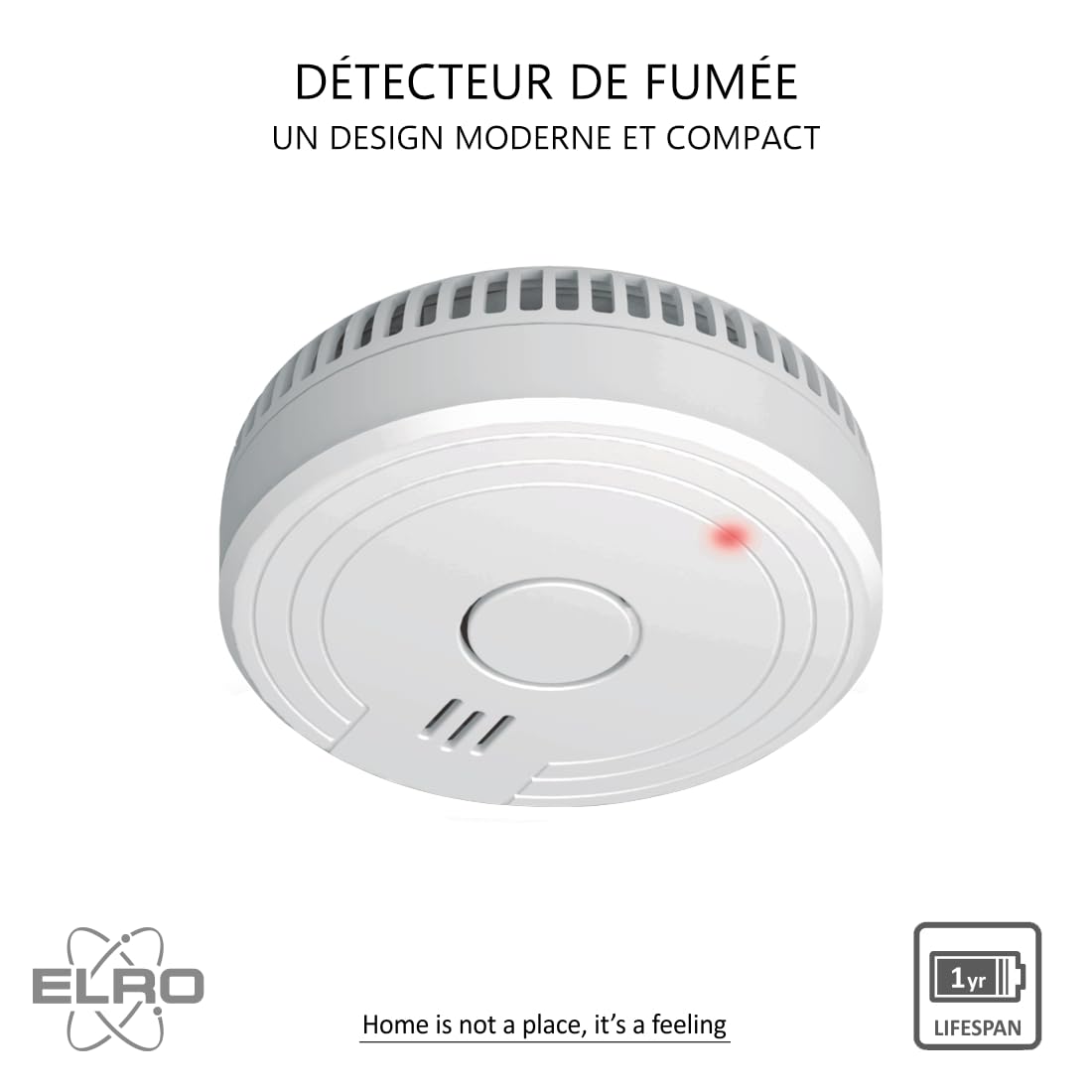 ELRO FS1801 czujnik dymu zgodny z europejską normą EN14604, 1 sztuka
