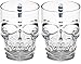 Circleware Skull Face Beer Mug Drinking Glasses with Handle, Set of 2, Heavy Base Funny Entertainment Glassware for Water, Juice and Halloween Decorations Beverage Gifts, 17.6 oz.