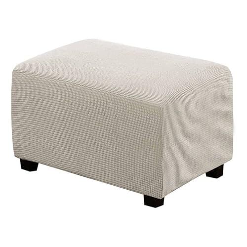 Ottoman Cover Slipcover Rectangle Fit Length 29"-34" Footrest Sofa Slipcovers Stool Cover Footstool Protector Covers Feature Stretch Thick Soft Jacquard Fabric Removable Washable - Island Fossi #TOP15