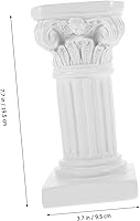 Vista 8 de COHEALI Candelabro de columna romana de resina nórdica pilar de mármol para decoración del hogar blanco
