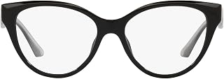 Armação de óculos feminino AX3096U ajuste universal olho de gato com armação de óculos de grau, preto/lente de demonstração, 53 mm, Lente de demonstração preto/brilhante, 53 mm