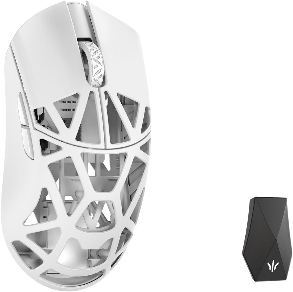 MK x WLMOUSE Beast X Max Wireless 8K Mouse with Solid Sides (OM Optical, White)