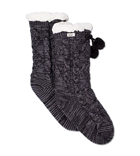 UGG Damen Pom Fleece Lined Crew Lssige Socken, Nachtfall, Einheitsgröße