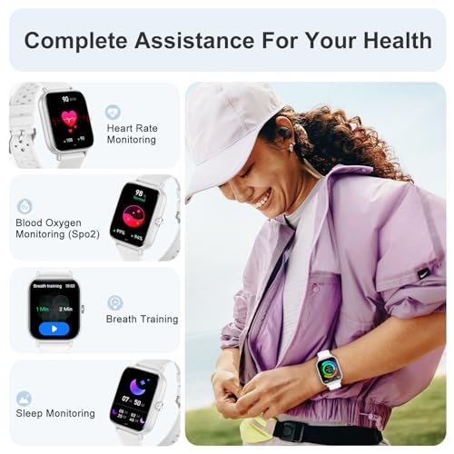 Smart Watch for Women(Answer/Make Calls), 1.83" HD Touch Screen Fitness Watch with Heart Rate SpO2 Sleep Monitor - Image 4