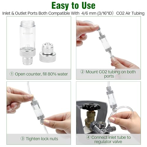 Image of LINLAN CO2 Bubble Counter with Check Valve, Hose Connection