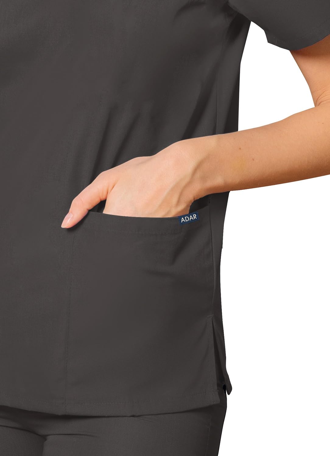 Adar Uniformes médicos unisex - Uniformes médicos unisex con cordón - 701 - Pewter - L
