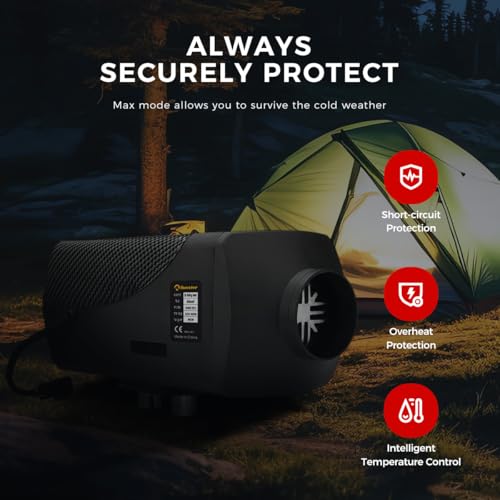 Sunster 8KW tragbare Diesel Heizung, 12V 24V Diesel Standheizung mit Bluetooth APP, Fernbedienung & LCD-Monitor, 0.16–0.48 L/Std Dieselheizung Schnelle Heizung für LKW Boot Wohnmobile Campervans