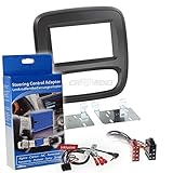 clarion cd player citroen c3 Einbaugrösse 2-DIN Carmedio Renault Trafic 3 ab 14 2-DIN Autoradio Einbauset mit Lenkradfernbedienungsadapter für Alpine Clarion Kenwood Pioneer Sony Zenec mit Anschlusskabel Antennenadapter Radioblende schwarz
