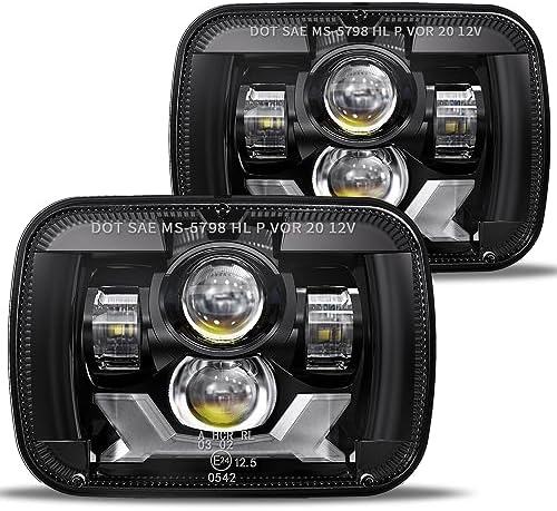 Hwstar 2022 Upgraded 180W DOT 500% Bright Anti-glare H6054 5x7 7x6 Led Headlights,DRL Turn Signal Hi/Low Sealed Beam Compatible with Jeep Cherokee XJ Wrangler YJ Ford Chevy GMC Toyota Nissan Dodge etc