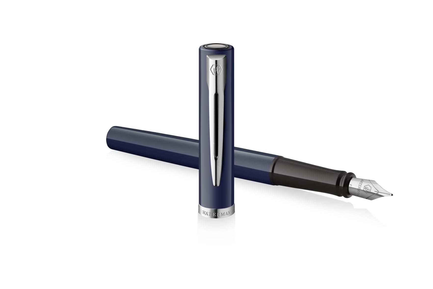 Waterman Impression Pluma estilográfica con grabado – Pluma estilográfica premium personalizada – Elegante bolígrafo de escritura regalo para hombres y mujeres – Tinta azul (Blue CT)