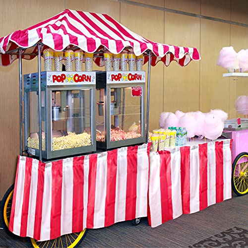 6 Pieces Carnival Red And White Stripe Table Skirt Tablecloth Circus Games Table Cover For Carnival Theme Party Decoration #TOP6
