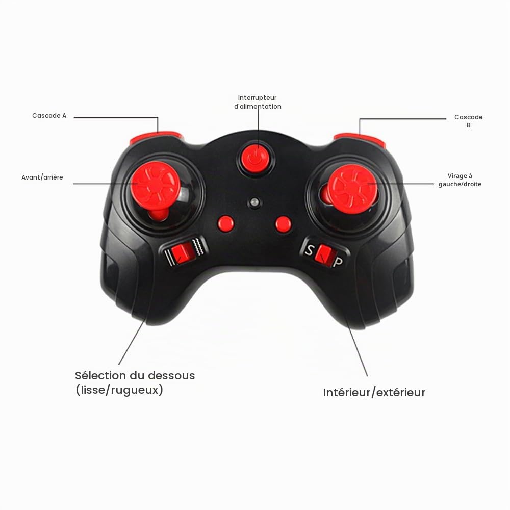 Goolsky Moto de cascade télécommandée auto-équilibrée 1/6 2,4 G moto télécommandée qui tourne en place / équilibre auto-stabilisant / drift à 360°