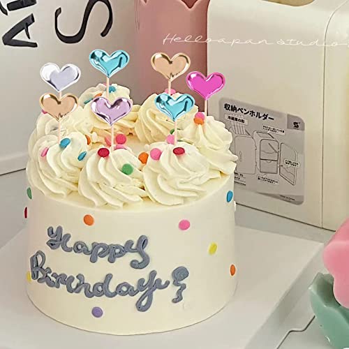 Ziqon 30 Pcs Glitter Heart Cupcake Toppers Colorful Cake Decoration Heart And Star Cake Toppers Cute Party Decoration For Birthday And Baby Shower (Fresh) #TOP5