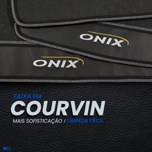 Jogo de Tapetes Automotivos Emborrachados para Onix 2012-2013 - 2014-2015 - 2016-2017 - 03 peças