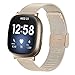 Produktbild Jennyfly Edelstahl Bands Kompatibel mit Fitbit Versa 3/Sense für Frauen, Ersatzband Verstellbar 5,5-8 Zoll Armband Band Band Strap Kompatibel mit Fitbit Versa 3/Sense - Champagner Gold