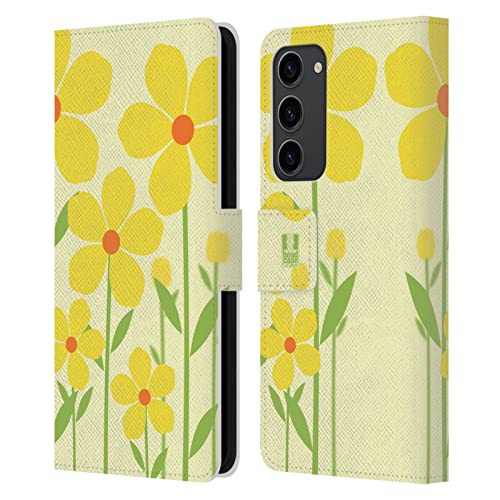 Étui portefeuille Samsung Galaxy S23+ 5G en cuir avec fentes cartes motif floral