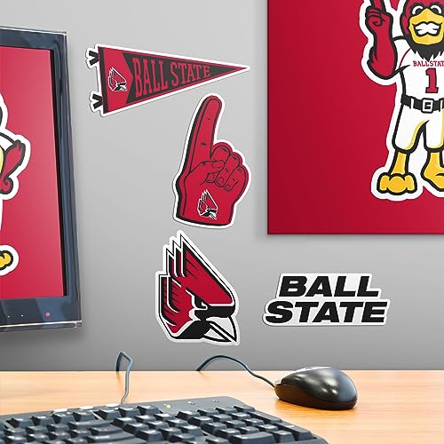 Image of Ball State University 7ct Vinyl Large Deluxe Stickers Variety Pack - Laptop, Water Bottle, Scrapbooking, Tablet, Skateboard, Indoor /Outdoor - Set of 7