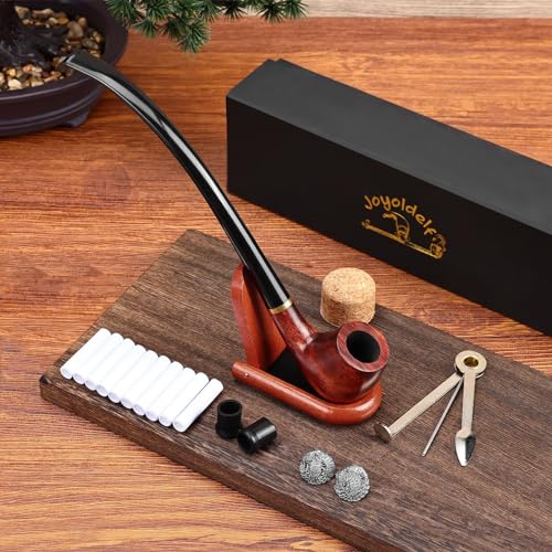 Joyoldelf Tobacco Pipe Smoking Pipe Rosewood Exquisite Handcrafted Churchwarden Tobacco Pipe - Complete Starter Set - Image 3