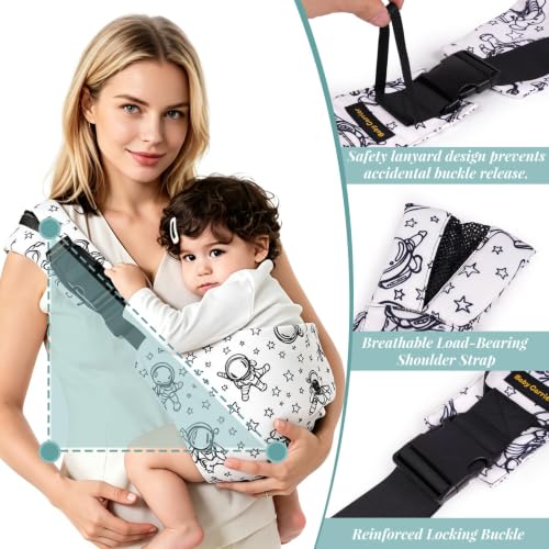 Baby Sling Carrier for Toddlers, Adjustable One-Shoulder Baby Carrier, Lightweight Breathable Baby Sling for Travel, Walking & Daily Use, Ergonomic Baby Holder,Hip Healthy Baby Sling Carrier - Image 5