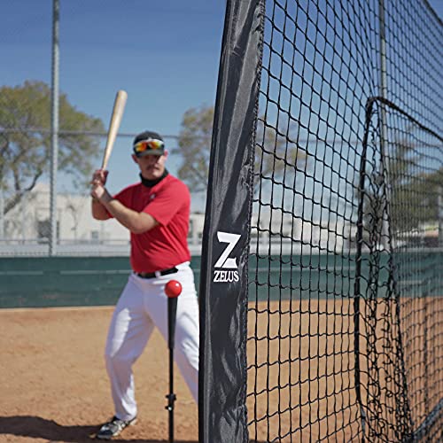 Zelus 7X7Ft Baseball Softball Practice Net | Portable Baseball Net With Tee, 2.8" 16Oz Weighted Baseball And Carry Bag For Batting Hitting And Pitching #TOP1