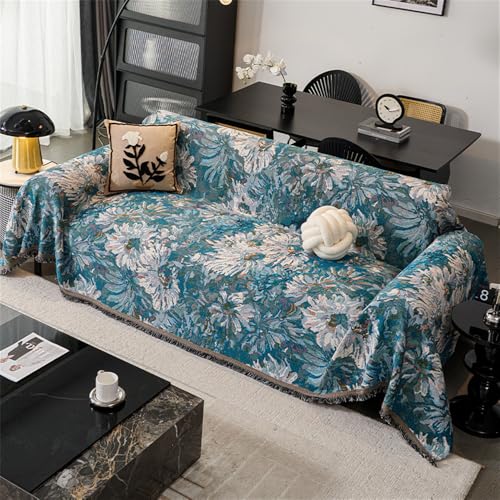 Blue Nordic chenille sofa cover color option
