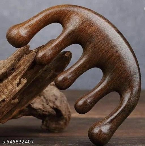 KENYS 1pcs Wooden Scalp Massage Comb Natural Wood Comb Wide Tooth Hair Comb Head Massage Tool Meridians Scalp Massage Gua Sha Comb. 2