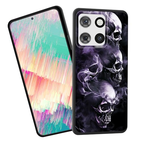 Coque Moto G 5G 2026 souple antichoc motif crâne violet fumé