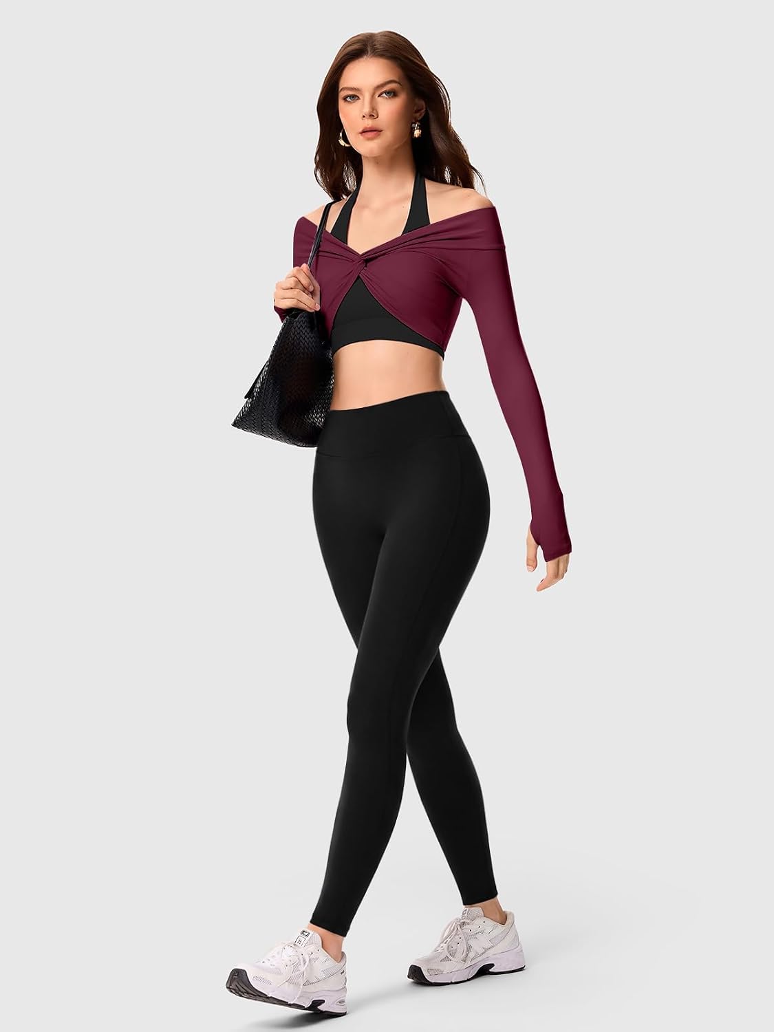 Halter Backless Sports Bra with Adjustable Strap