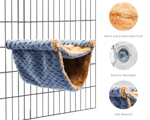 Image of Rat Cage Accessories, Rat Hammock with Warm Soft Fluff, Rat Hammock for Cage, Birds Nest, Sleeping Bed, Cage Accessories for Rat, Hamster, Squirrel, Conure, Sugar Glider, Small Guinea Pig