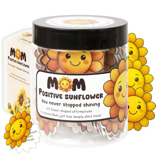 60 Positive Sunflower Cards, Affirmation Cards for Women, Mothers Day Gifts from Daughter or Son, Sunflower Gifts for Mom, Inspirational Messages for Mothers, Wife, Grandma