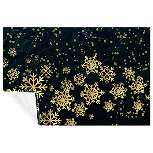 Couverture de Noël flocon doré le cadeau chaud et doux idéal pour équiper lit et canapé - 2