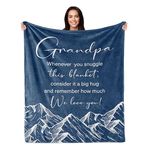 PAZISOL Grandpa Gifts Best Grandpa Gifts Ideas Good Birthday Present for Papa from Grandkids Funny Papa Pawpaw Grandfather Gift 60X50 Blanket