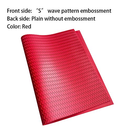 Image of Unikstep, Rubber Sheet, 21.5 inchx14.5 inch, Thick 0.08 inch, for Shoe Sole Heel Repair, Furniture Pad, Vibration Reduce, DIY Gasket Seal Pad, Floor Anti Slip Cushion (Red Color S Pattern)